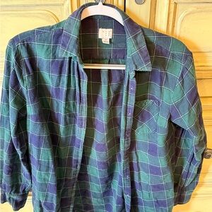 Green and Blue Plaid Shirt